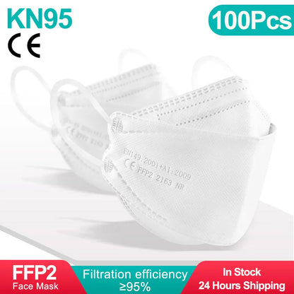 Colored FFP2 KN95 Face Masks – 4-Layer Protective Mascarillas, Certified N95/FFP2 Safety Mask