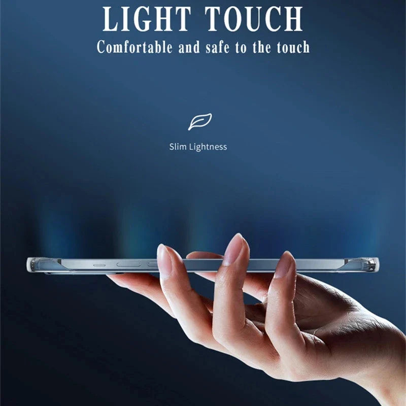 Transparent Borderless Anti-Drop PC Hard Shell Case for iPhone 16/15/14/13/12/11 Pro Max, XR, XS, Mini, SE, 7, 8 Plus
