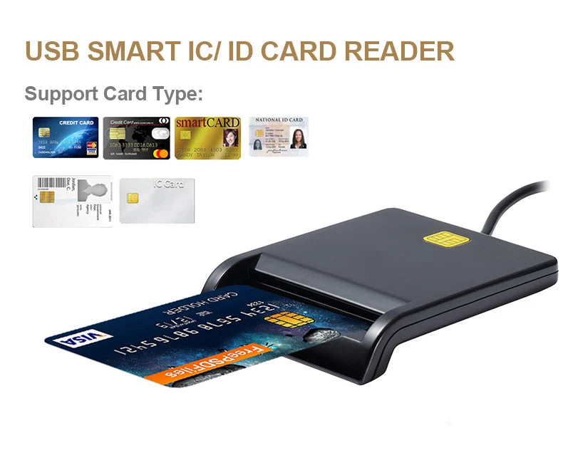 UTHAI X02 USB SIM Smart Card Reader – Bank Card IC/ID EMV SD TF MMC USB-CCID ISO 7816 Compatible with Windows & Linux