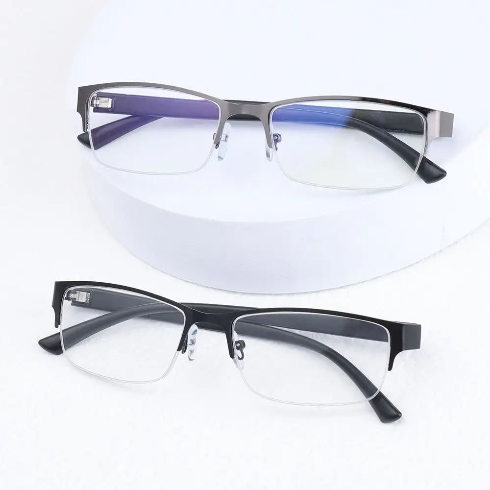 Metal Anti-Blue Light Reading Glasses – Farsighted Eyewear for Men, Business Style with Diopters +0.0 to +4.0