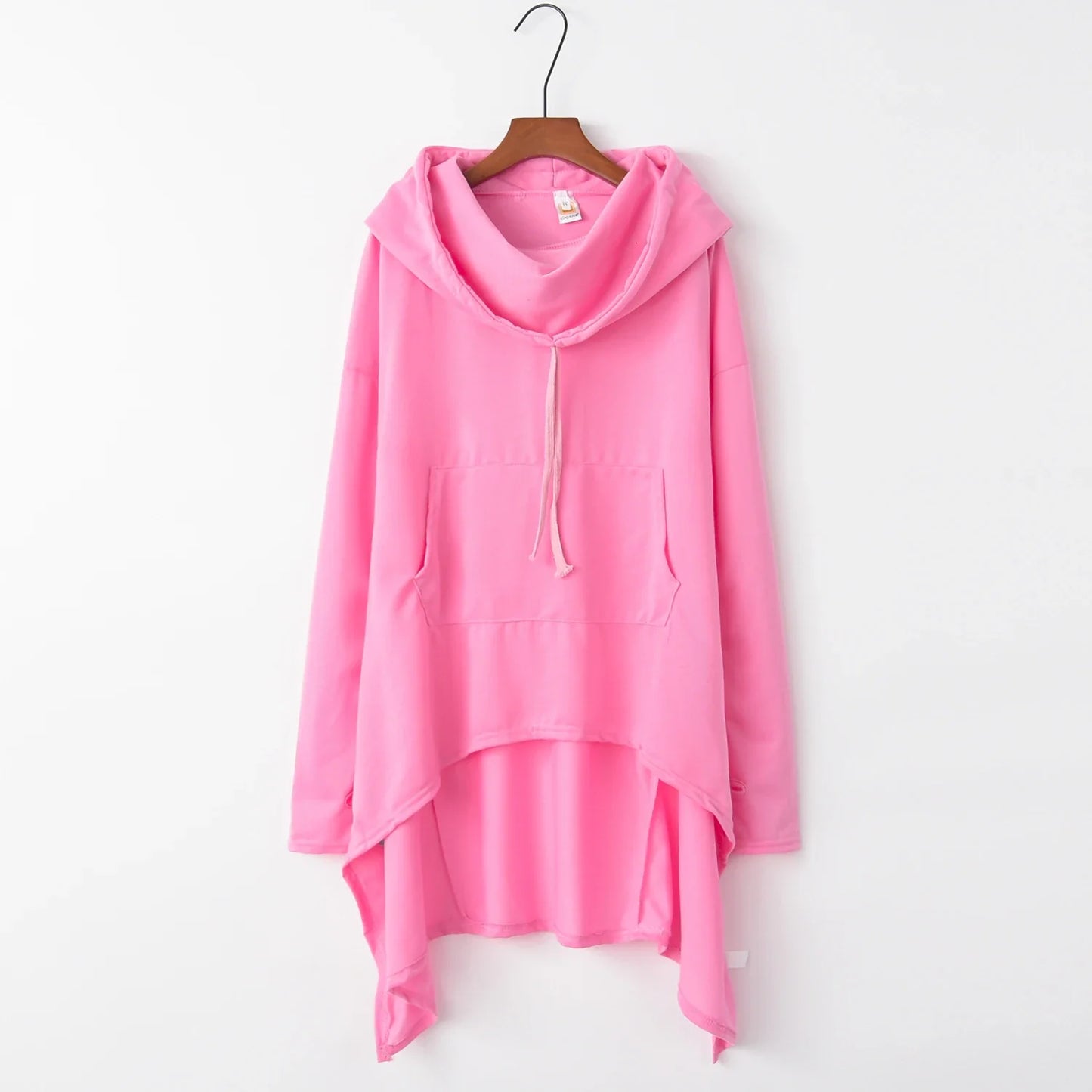 Fashion Trends European-Style Long Hoodie – New Solid Color Casual Pullover