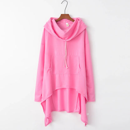 Fashion Trends European-Style Long Hoodie – New Solid Color Casual Pullover