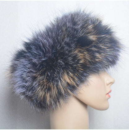 2025 Real Fox Fur Scarf and Headband – Luxury Winter Neck Warmer for Women, 100% Natural Fur, Elastic Ring Muffler
