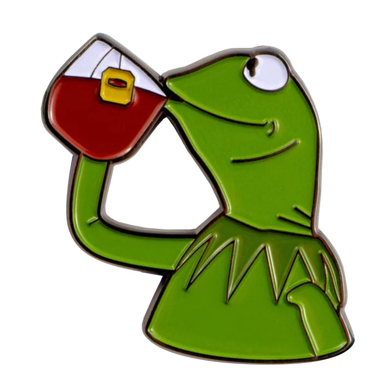 “But That’s None Of My Business” Kermit Meme Enamel Pin – Funny Brooch for Backpacks & Jackets