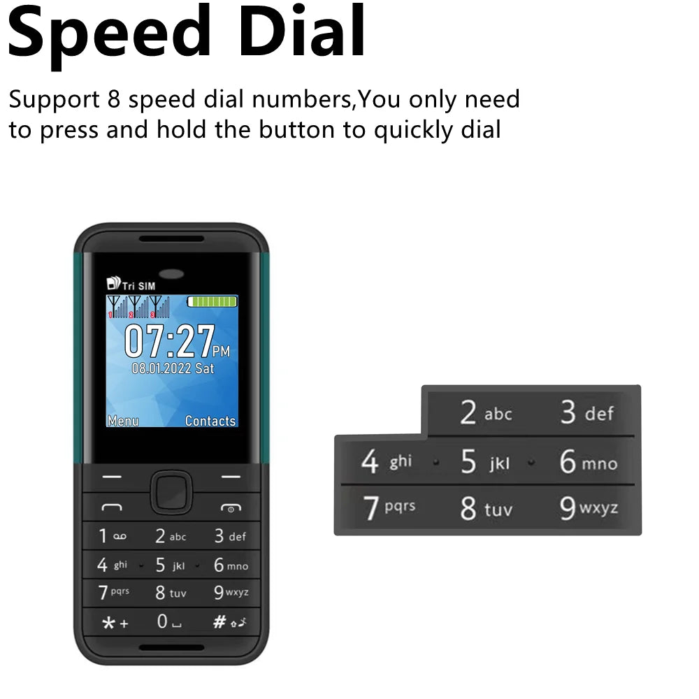 SERVO BM5310 Mini Mobile Phone — 3 SIM, 3-Standby, Auto Call Recorder, Bluetooth, Speed Dial, Magic Voice, 1.3" Display