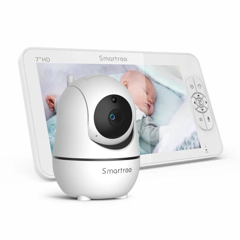SM70V2 7" 1080P HD Split Screen Baby Monitor – Dual Camera System, Remote Pan/Tilt/Zoom, Hack-Proof Security & 4000mAh Battery Monitor
