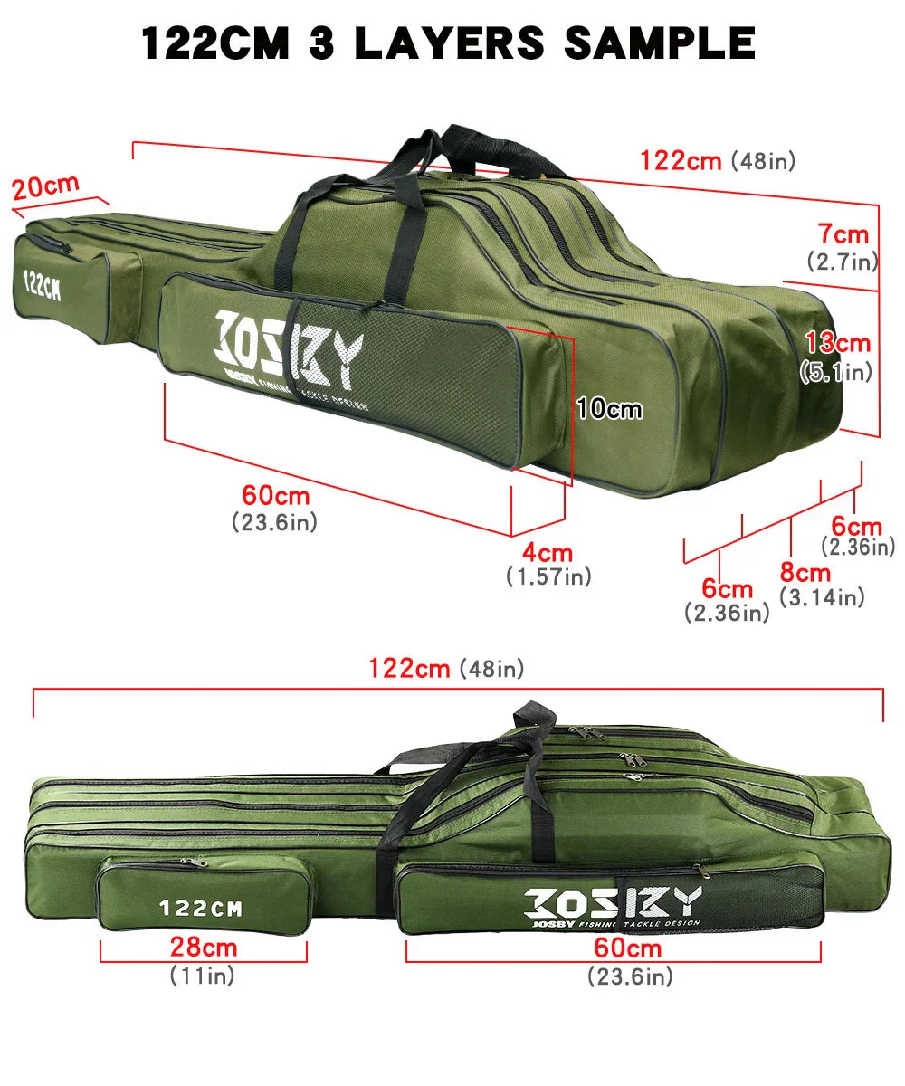 PROXPE Foldable Oxford Fishing Rod Bag – Multi-Purpose Fishing Gear Storage, 60-180cm High Quality