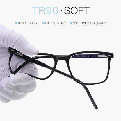2025 Trending Blue Light Blocking Glasses for Men – TR90 Matte Black Gaming & Computer Eyewear, Transparent Fashion Frame