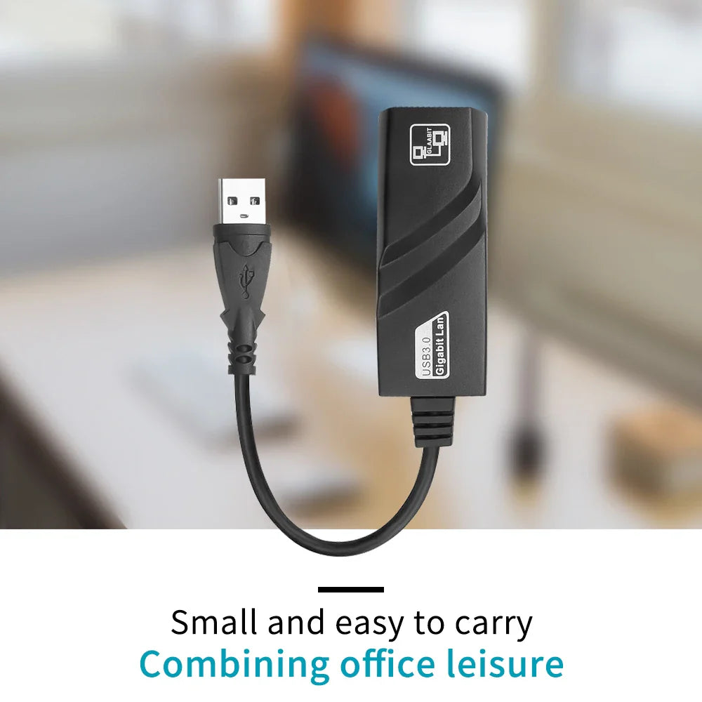10/100/1000Mbps USB 3.0 Type-C to RJ45 LAN Ethernet Adapter — RTL8153 Network Card for PC, MacBook, Windows Laptop