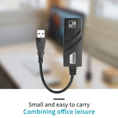 10/100/1000Mbps USB 3.0 Type-C to RJ45 LAN Ethernet Adapter — RTL8153 Network Card for PC, MacBook, Windows Laptop