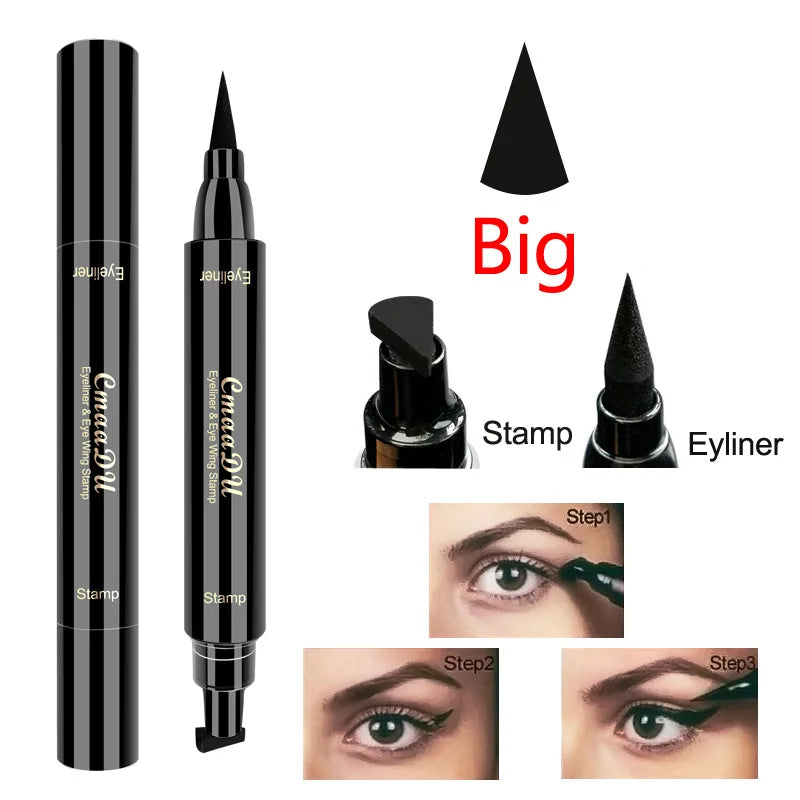 Big Seal Waterproof Liquid Eyeliner Pen – Fast-Dry Black Double-Ended Eye Liner Pencil Cosmetic