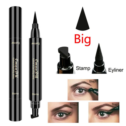 Big Seal Waterproof Liquid Eyeliner Pen – Fast-Dry Black Double-Ended Eye Liner Pencil Cosmetic