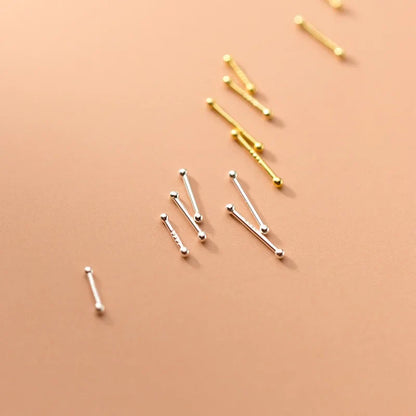 Mini Invisible Earring Set: Ball Nose Studs & Bone Piercing Jewelry - 2pcs Ear Nails for Women's Body Piercing Accessories