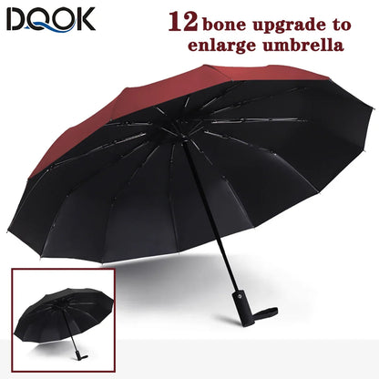 Windproof Automatic Folding Umbrella - Luxury Twelv Bone Large Business Umbrella for Men & Women, Rain Parasol Gift
