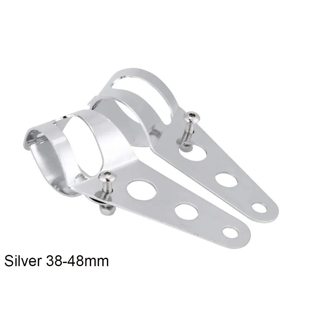 Universal Motorcycle Headlight Mount Bracket – Adjustable Fork Clamp Holder for Chopper & Motor Forks 27-48mm