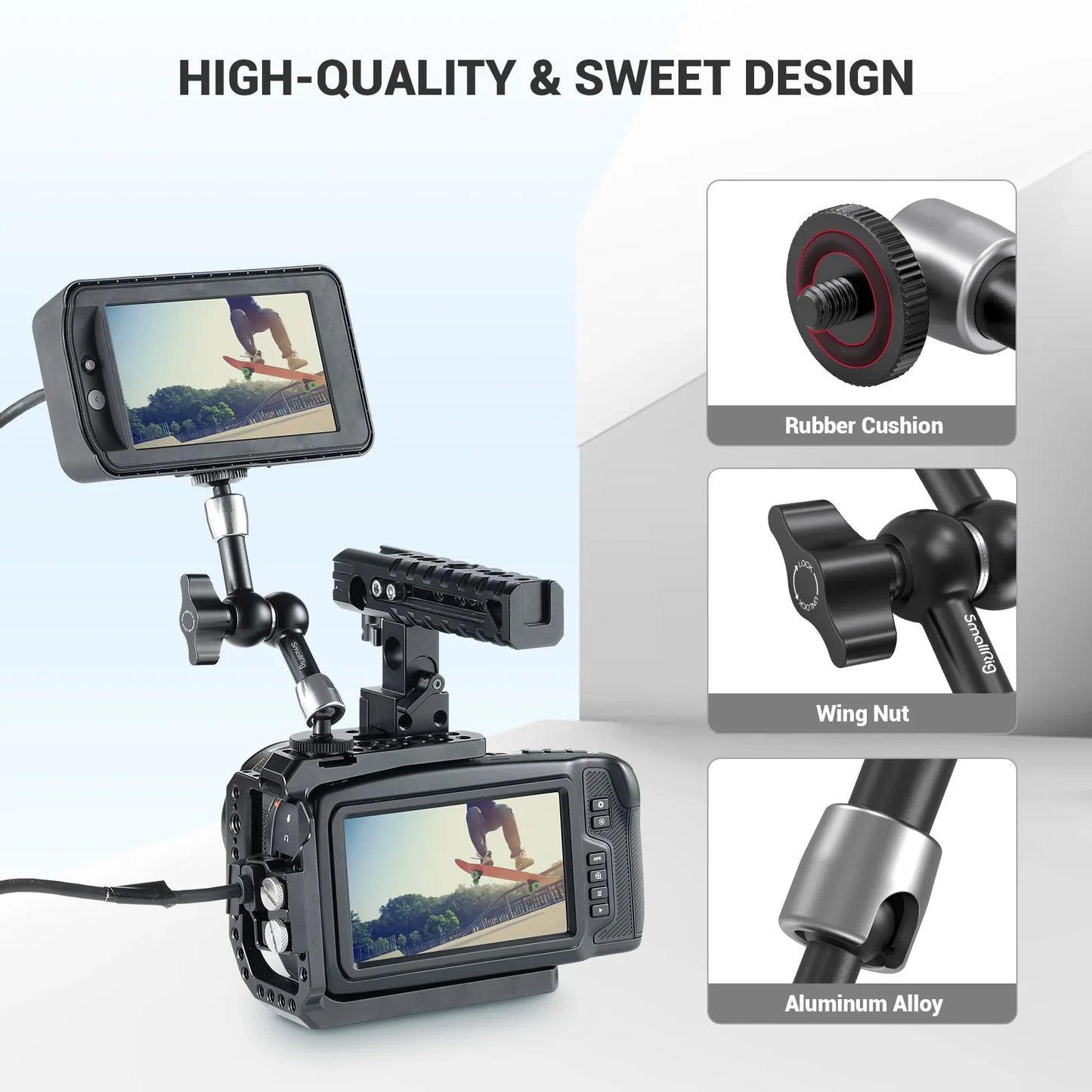 SmallRig 5.5" Articulating Magic Arm 2065B – Adjustable Friction Mount with 1/4" Screw for DSLR, LED Light & Monitor Accessories