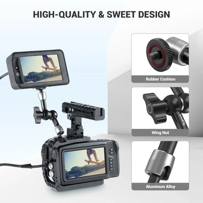 SmallRig 5.5" Articulating Magic Arm 2065B – Adjustable Friction Mount with 1/4" Screw for DSLR, LED Light & Monitor Accessories