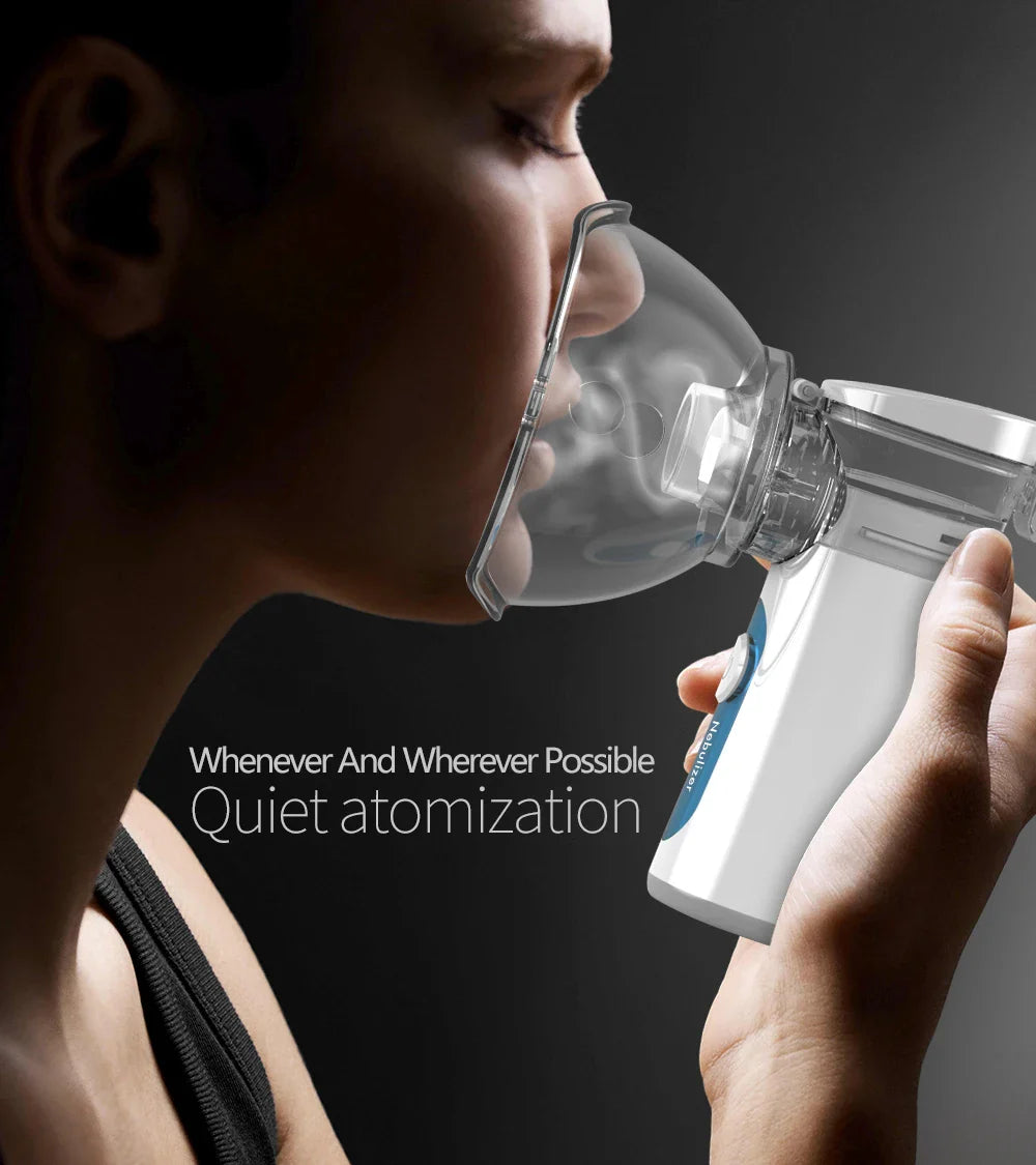KIUZOU Silent Handheld Mesh Nebulizer – Portable Asthma Inhaler & Mini Humidifier for Kids & Adults