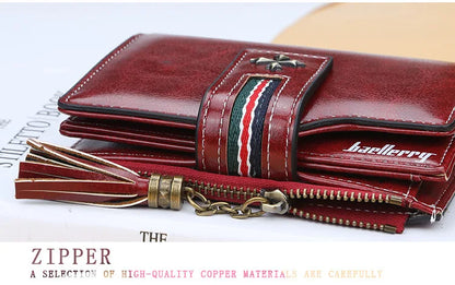 Fashion Small Leather Wallet for Women — Stylish Zipper & Hasp Card Holder, High-Quality Short Credit Card Purse