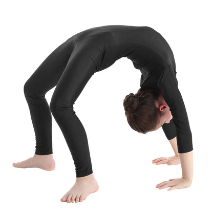 Kids Girls Full Body Gymnastics Bodysuit, Ballet Dance Jersey Leotard, Jumpsuit Sports Unitard, Children Dancewear and Sportswear