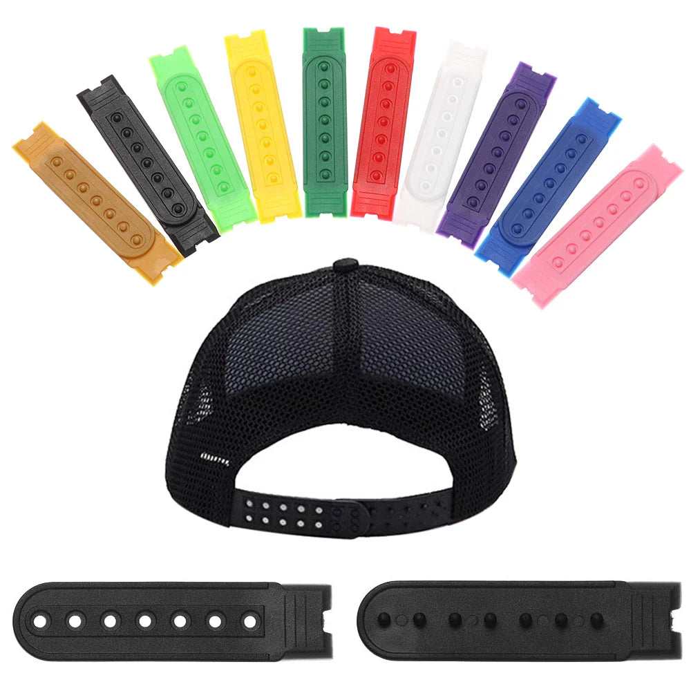 5 Sets Snapback Strap Replacement – 7-Hole Colorful Hat Repair Fastener Buckle Clip Extender for Baseball Caps