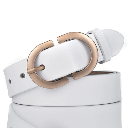 VATLTY Women's Leather Belt – Authentic Cowhide with Golden Alloy Buckle, Jeans & Trousers Belt (ZK105)