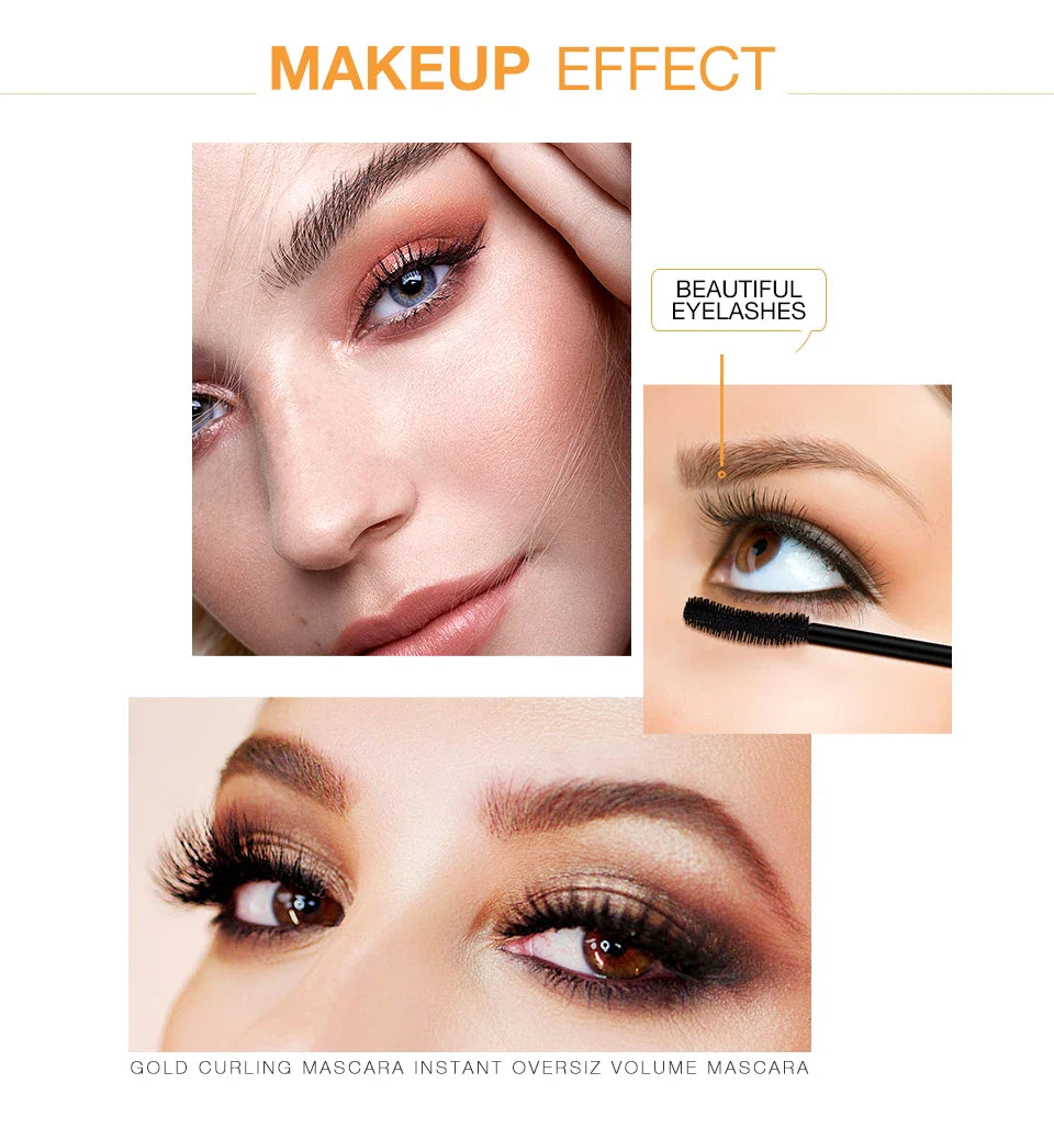 O.TWO.O 3D Fiber Thick Lengthening Mascara – Long Black Lash Eyelash Extension with Brush, Professional Eye Cosmetics