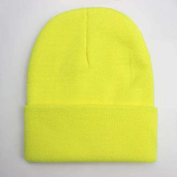 Solid Unisex Beanie – Soft Warm Wool Blend Knitted Cap for Men and Women, Autumn Winter Skullcap, Ski Hat, 24 Colors
