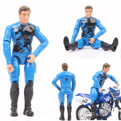 1/18 Scale 3.75" Motorcycle Racer Action Figure – Villopoto #5, Dungey #199, Pastrana Bike Model Collectible Toy