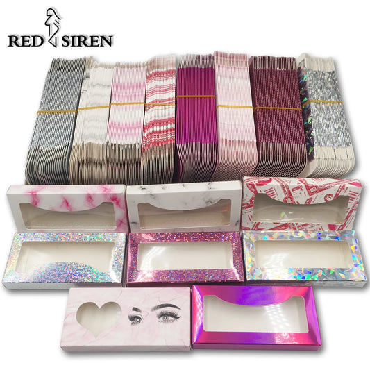 Custom Eyelash Packaging Boxes –  25mm Mink Lash Cases (10–100 pcs) Marble Design with Logo Printing Option