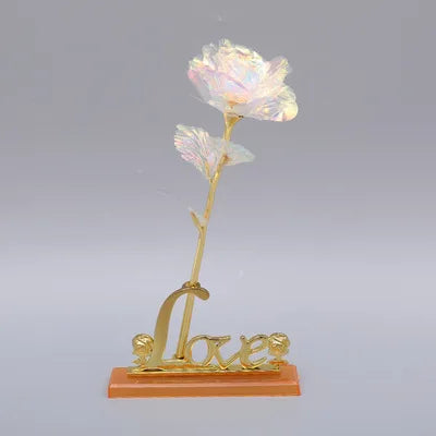 24K Foil Plated Rose Gold Rose — Valentine’s Day & Wedding Forever Love Decorative Gift