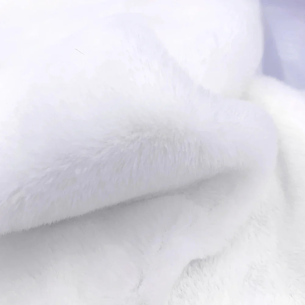 Faux Rabbit Fur Fabric – 50/80/160cm Super Soft 10mm Pile Plush Material for Stuffed Toys & Sewing
