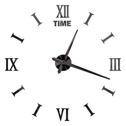 3D DIY Wall Clock - Modern Acrylic Mirror Sticker Quartz Clock For Living Room Decor With Silent Movement