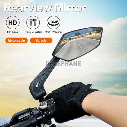 Adjustable Bike Rear View Mirror – Rotatable Handlebar Reflector for Clear Rearview, Electric Scooter and Bicycle Accessory