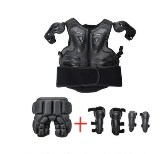 Kids Motocross Body Armor Vest – Chest, Spine & Knee Protection Gear for Boys & Girls (Height 0.85–1.7m)