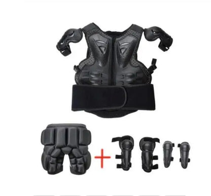 Kids Motocross Body Armor Vest – Chest, Spine & Knee Protection Gear for Boys & Girls (Height 0.85–1.7m)