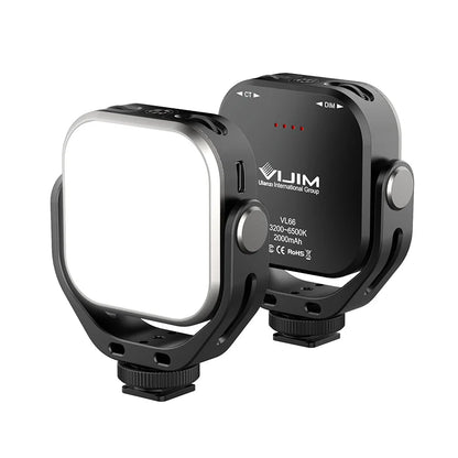 Ulanzi Vijim VL66 Adjustable LED Video Light – 360° Rotatable, Rechargeable Fill Light for DSLR, SLR & Mobile