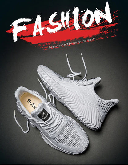 Men's White Sneakers – Casual Walking & Running Shoes, Plus Size 49, Tennis Masculino