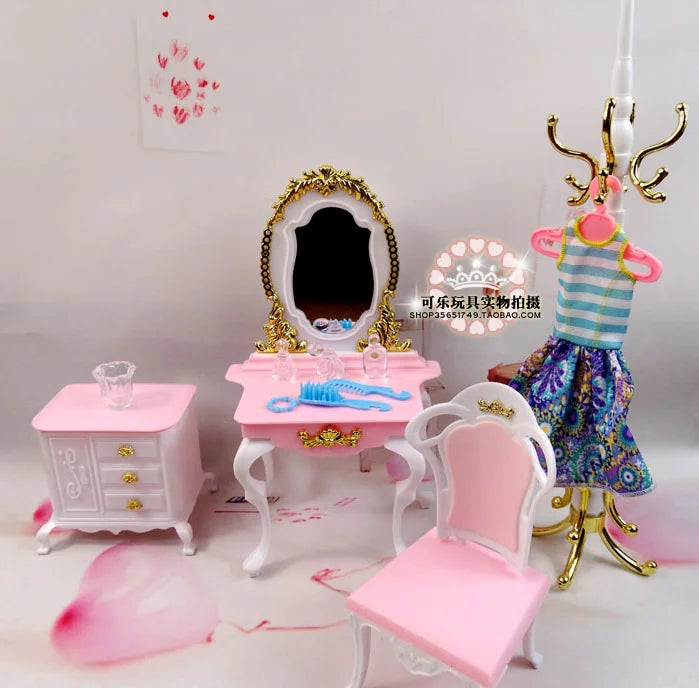 Barbie Doll Furniture Set – Miniature Playhouse Accessories for Fashion Dolls