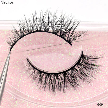 Visofree 3D Mink Eyelashes – Thick Handmade Full Strip Cruelty-Free False Lashes for Makeup M56