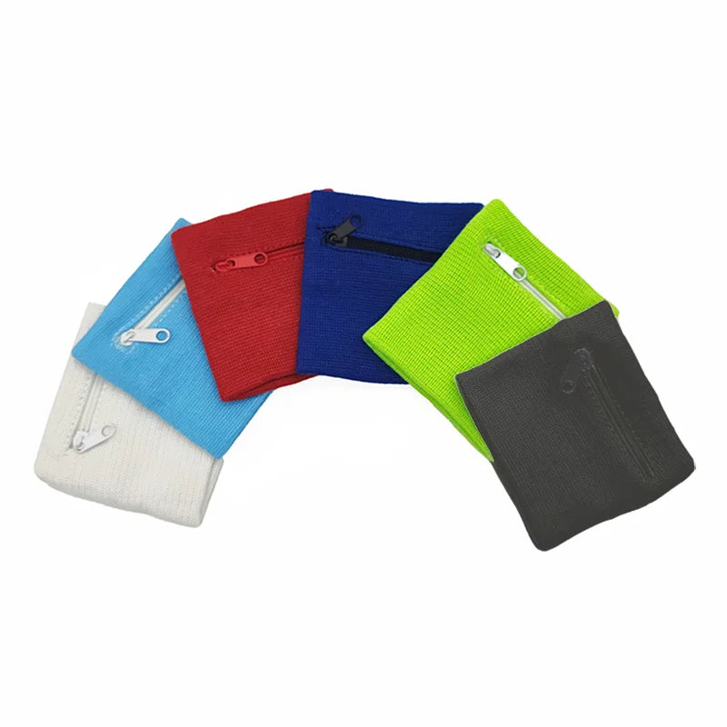 Zippered Wrist Purse Bag - Running, Travel, and Bike Safe Sports Bag for Gym and Wallet Storage - Wrist Support Included (1 Pcs)