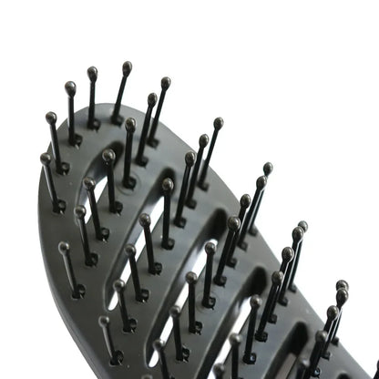 Pro Hair Salon Anti-Static Curved Vent Comb – Heat-Resistant Tine Brush for Scalp Massage & Hairdressing