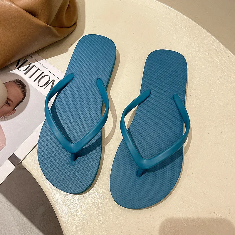 Women's Summer Flat Flip Flops - Comfortable Indoor Home Slippers in Multiple Colors