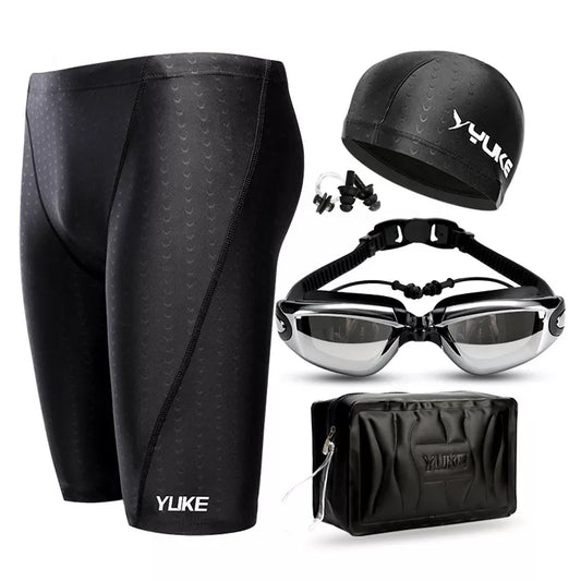 Men’s Swimming Shorts & Gear - Waterproof Competition Swim Equipment, Goggles with Ear Plugs & Cap, Trunks Briefs Swimwear 2022