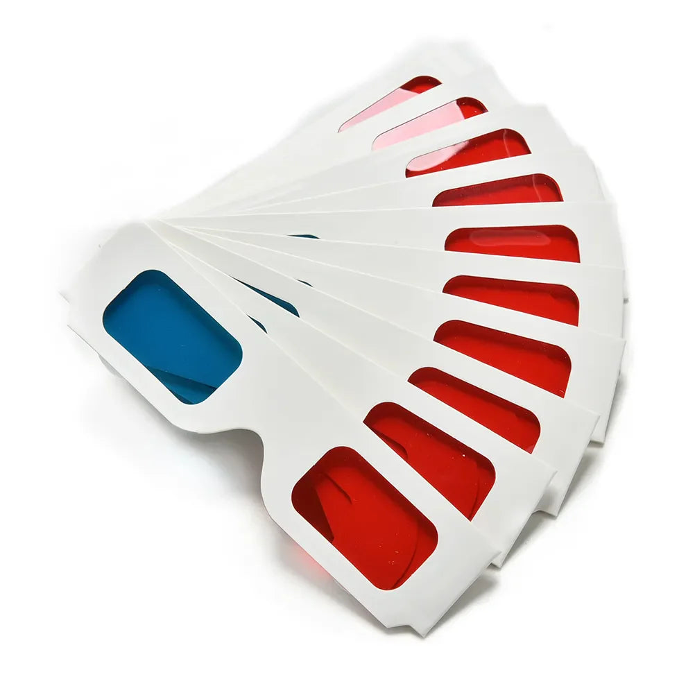 Black Frame Red Blue 3D Glasses - 1/2/10pcs Pack for Home Theater, Anaglyph 3D Movies, TV, DVD, Game, and Video Viewing