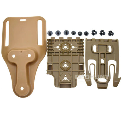 Tactical Holster for Airsoft - Drop Adapter Belt Holster with Short SOG Clip Mount, Waist Hanging Board for 2-Inch Belts