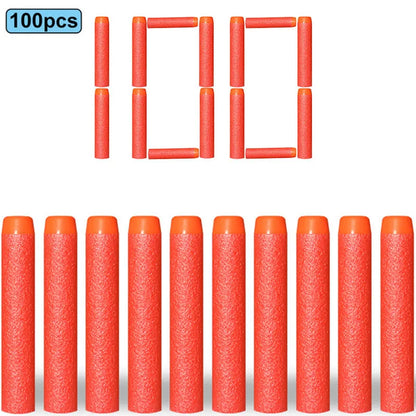 100pcs 7.2cm Soft Nerf Darts - Round Head Refill Sponge Bullets for NERF N-Strike Blasters, Kids Toy Gun Ammo