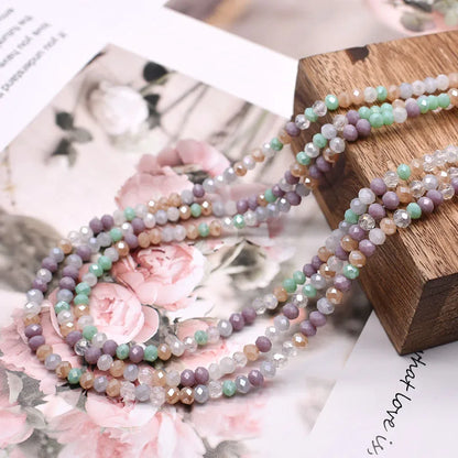 Mixed Color Crystal Glass Beads - 4mm Faceted Rondelle Spacer Beads for DIY Bracelet & Jewelry Making Crafts