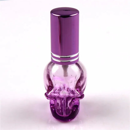 8ml Skull-Shaped Glass Perfume Bottle – Refillable Mini Travel Spray for Personal Fragrance