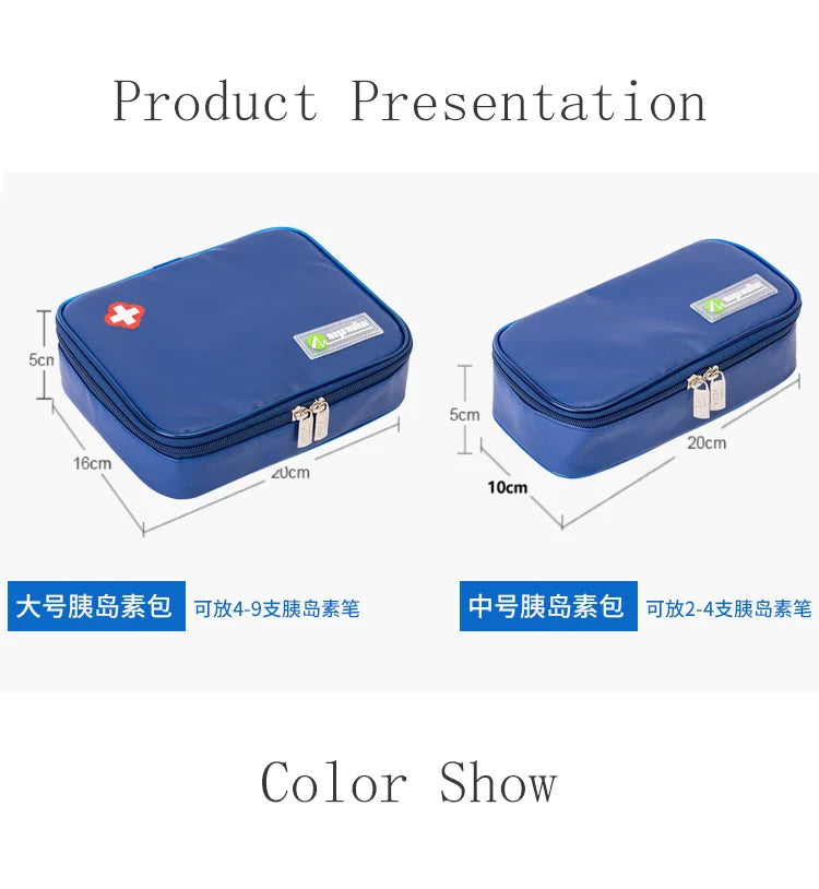 Mega Insulin Cooler Box – Portable Medium-Sized Insulated Travel Case for Diabetics with Nylon Fabric & Aluminum Foil Lining